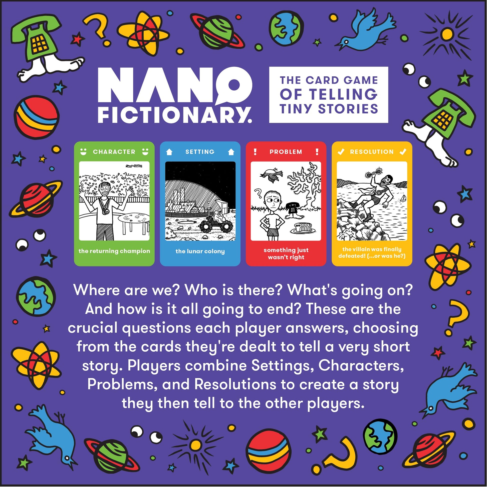 Looney Labs Nanofictionary Card Game - Creative Storytelling for All Ages