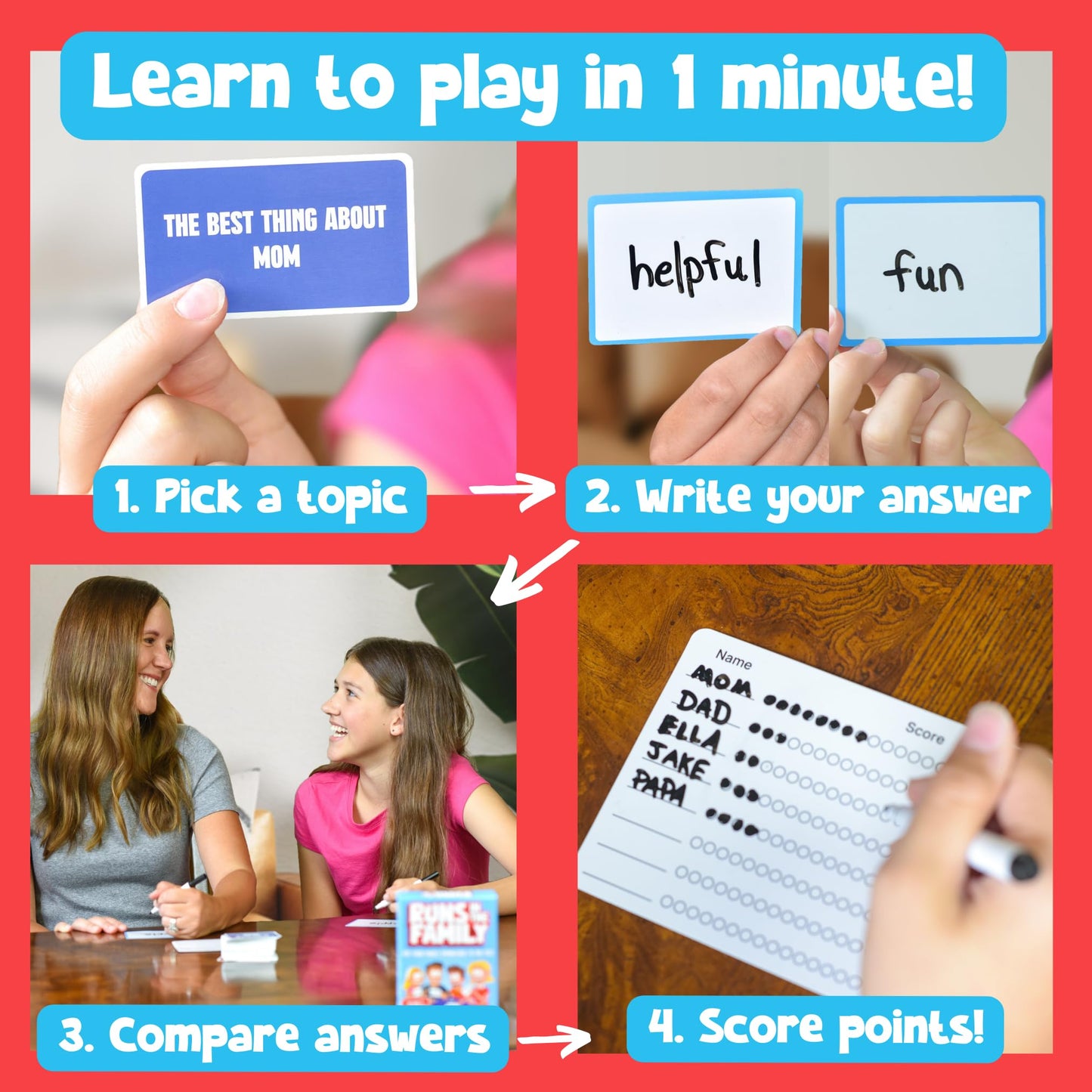Runs in The Family: Fun Board Games for Family Night - Think Like Your Fam Would - Games for Kids-Adults