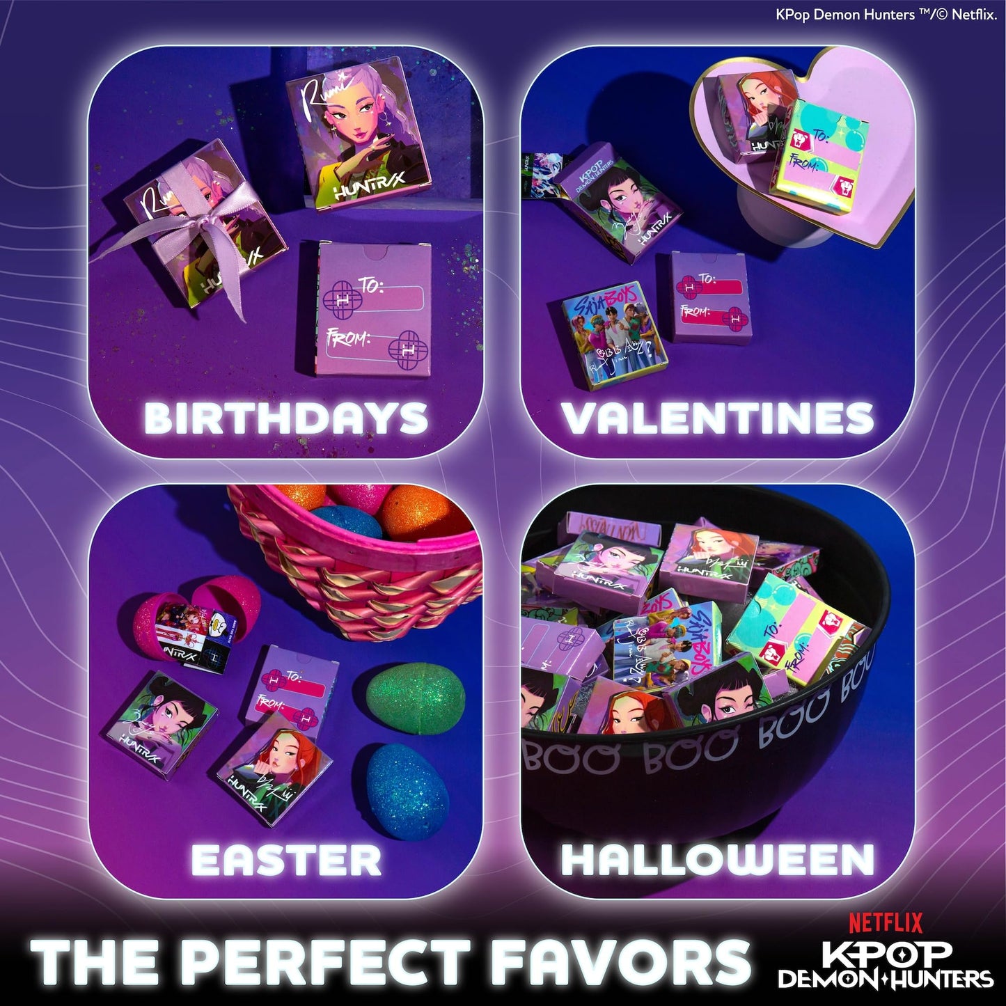 Kpop Demon Hunters™ Sticker Party Packs - 16 Boxes with 5 Stickers Each, Great Kpop Demon Hunters Party Favors, Valentine's Day, Kids Birthday Gifts