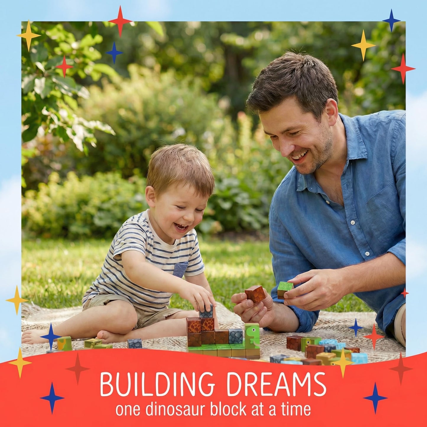 SUNNY AUNTIE 200PCS Dinosaur Magnetic Building Blocks Set - 3D STEM Construction Toy for Kids 3+, Compatible Magnetic Blocks Gift for Boys & Girls