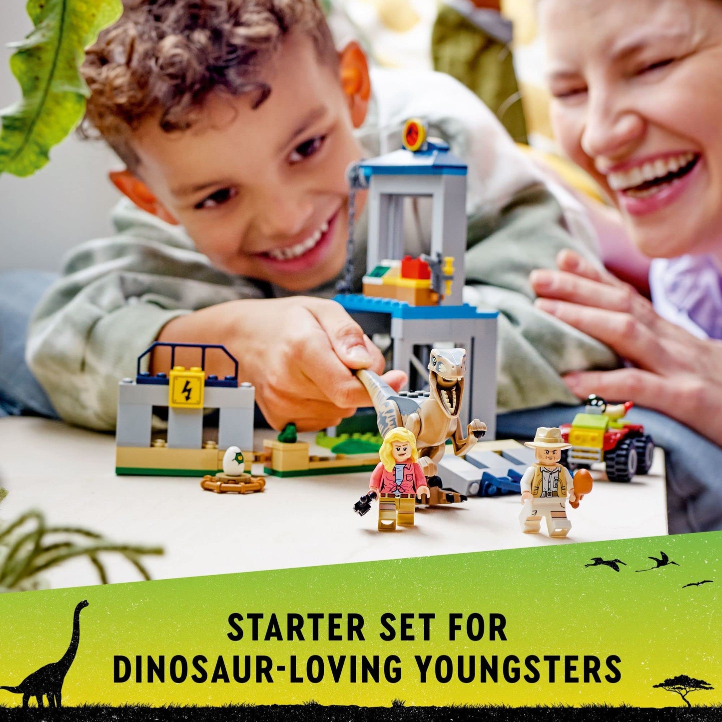 LEGO Jurassic Park Velociraptor Escape 76957 Learn to Build Dinosaur Toy for Boys and Girls; Gift for Kids Aged 4 and Up Featuring a Buildable