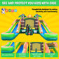 Pogo Bounce House Inflatable Jump Castle Dual Water Slide, Pools, Tropical