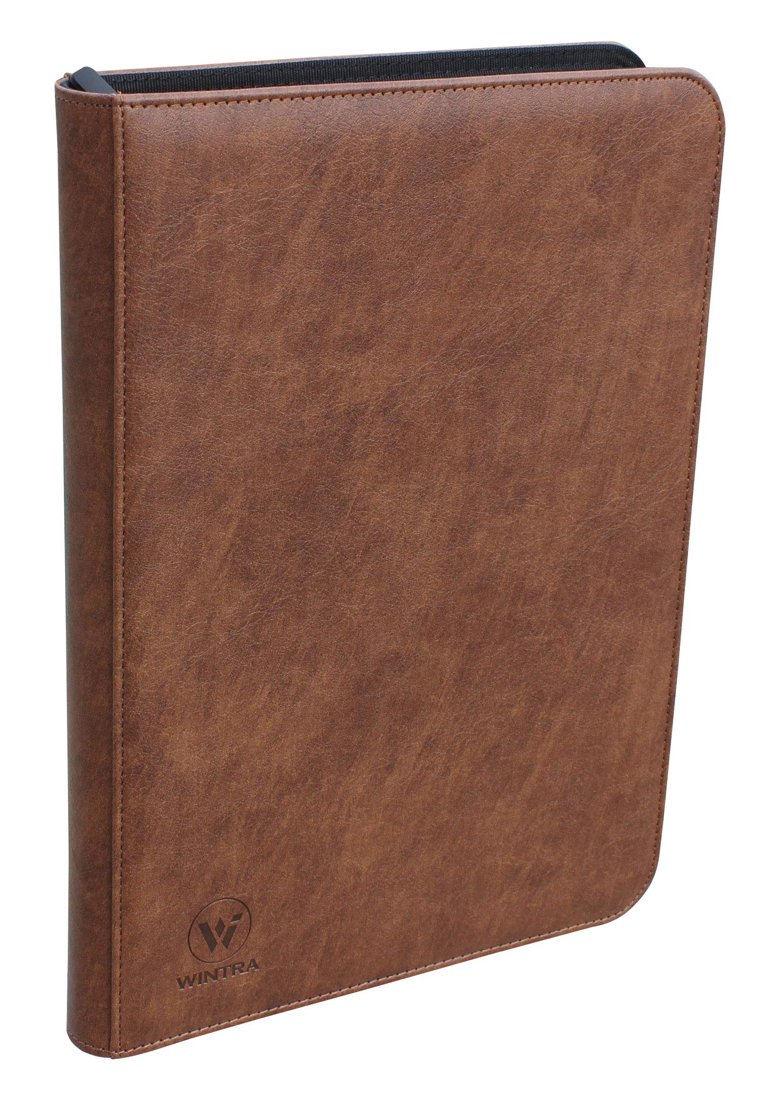 WINTRA 504 Pockets Classical Brown leather Card Binder, Premium 9-Pocket Trading Card Collectors Album, Side Load Card Holder for Various Trading