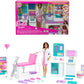 Barbie Fast Cast Clinic Playset, Brunette Barbie Doctor Doll, 30+ Play Pieces, 4 Play Areas, Cast & Bandage Making, Medical & X-ray Stations, Exam