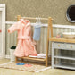 ILAND 1/12 Scale Accessories Dollhouse Miniature Rack w/ 6 Mini Hangers, Plant Hanger for Living Room, Bathroom, Bedroom (1 Foldable Rack w/ 6 Mini