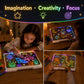 LED Drawing Board for Kids, 16-Inch Rechargeable Doodle Pad, 10 Color Modes,LED Note & Drawing Board, Birthday Gift for Girls Boys Teens