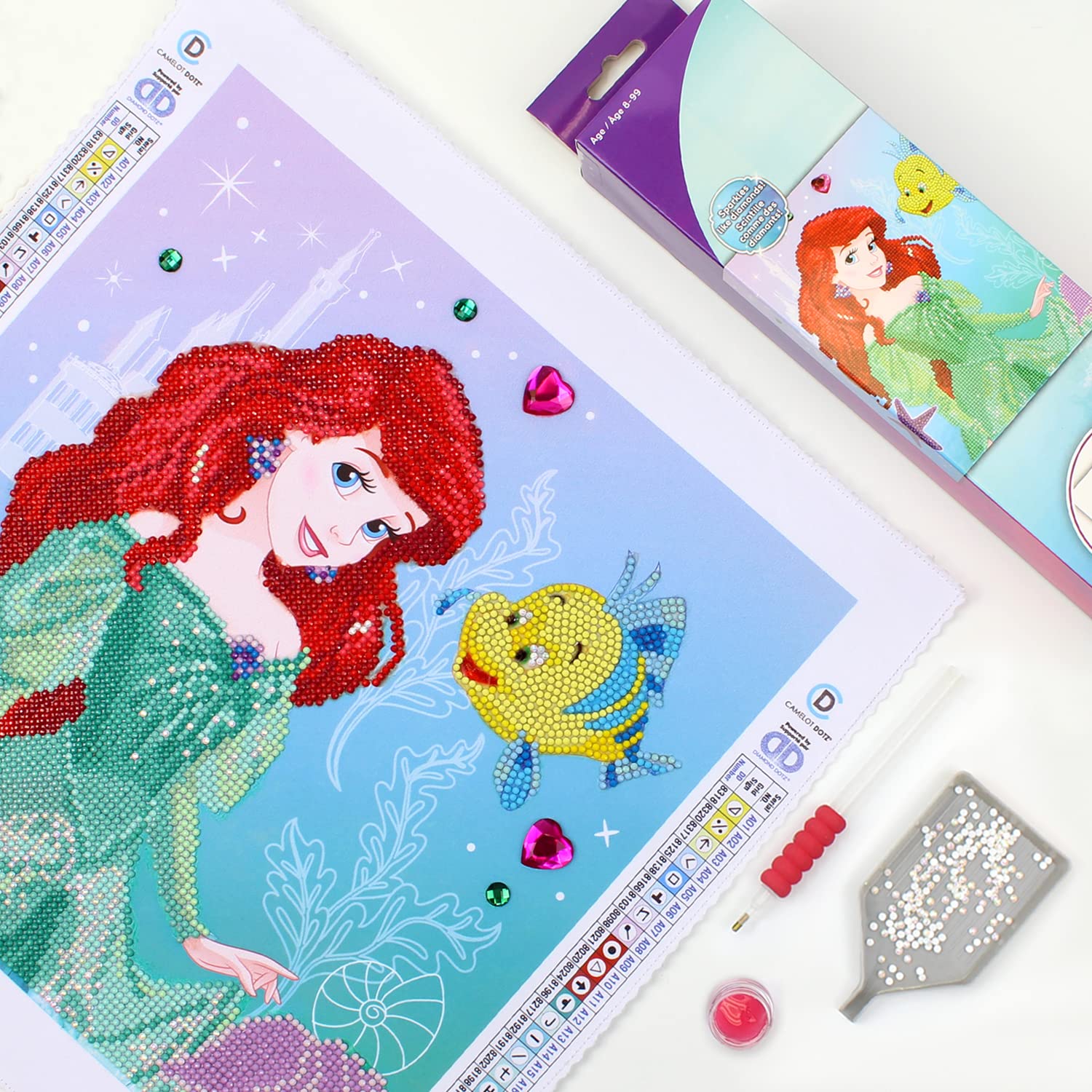 Diamond Dotz Disney Ariel Spirited The Little Mermaid Diamond Painting Kits for Adults - Diamond Art Kits a Relaxing Creative Craft Kit with Dotz Gems