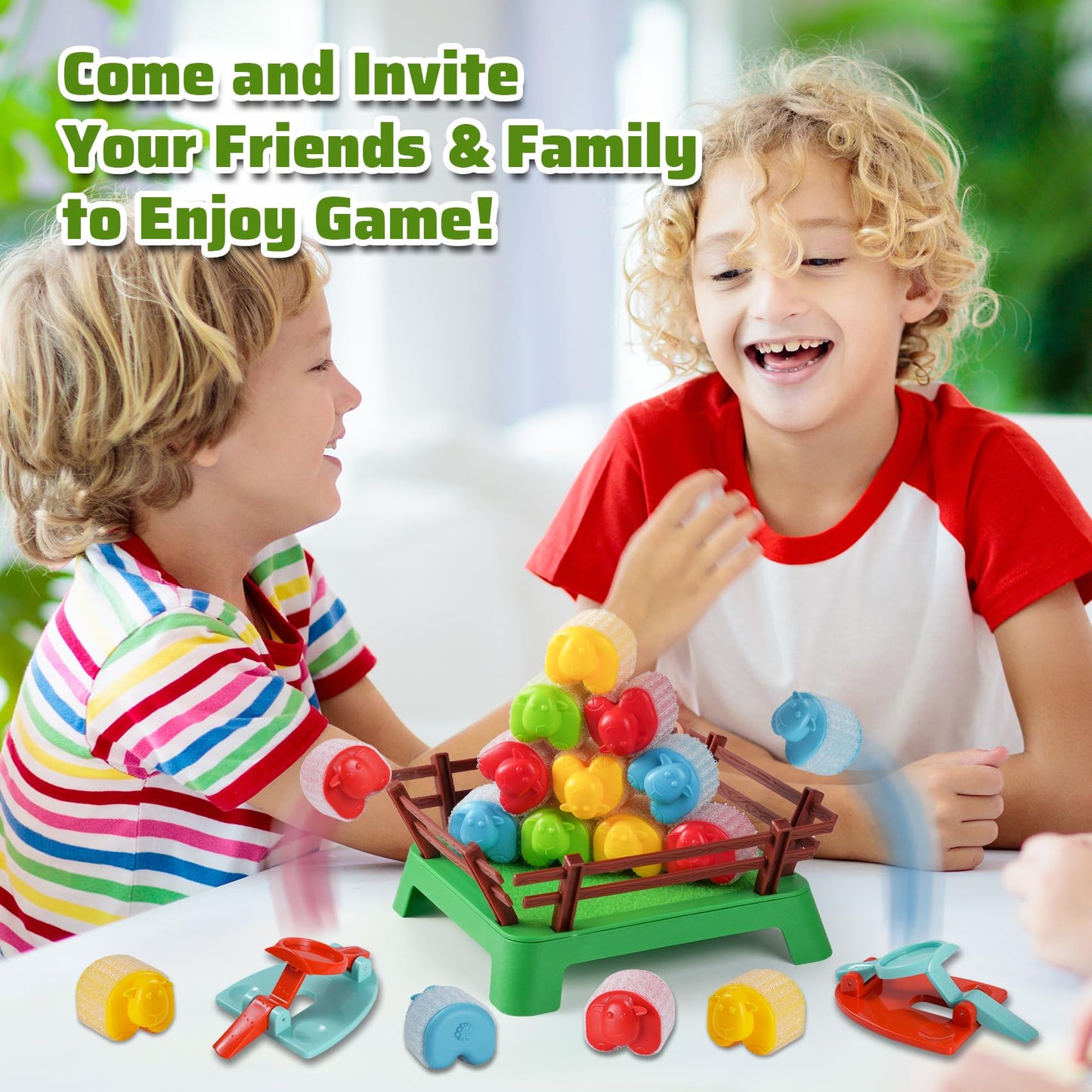 Heap-O-Sheep Game for Kids Ages 4-12 - Fun Family Catapulting Board Games for 2-4 Players, Perfect Party Activity and Ideal Gift for Kids & Adults