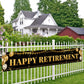ANATANOWOR Large Happy Retirement Banner, Black and Gold Retirement Banner Sign, Party Decorations Supplies (9.8x1.6ft)