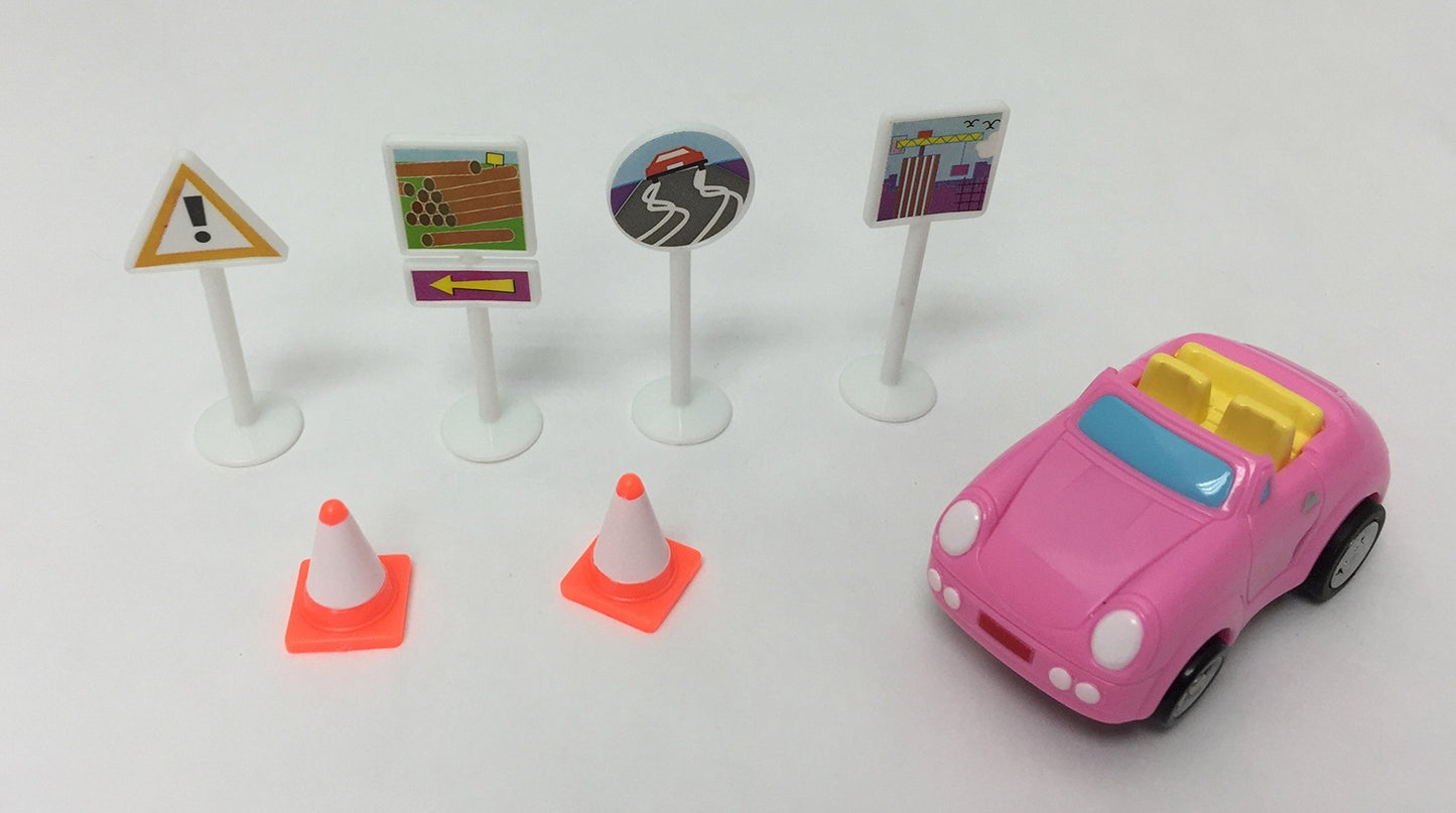 Perfect Life Ideas Theme Vehicle Puzzle Track Play Set - Battery Operated Toy Themed Style Vehicle Runs on Interchangeable Puzzle Tracks - Make up