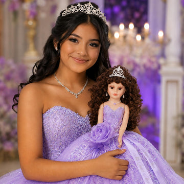 18” Quinceañera Last Doll with Umbrella Dress Stand - Última Muñeca Mis Quince Años Keepsake, Traditional Hispanic Mis 15 Doll, Ceremony & Table