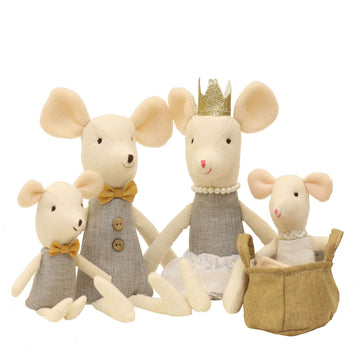 mousemic Mouse Family Dolls Stuffed Animal Toy Birthday Gift Mini Plush Toy Gray