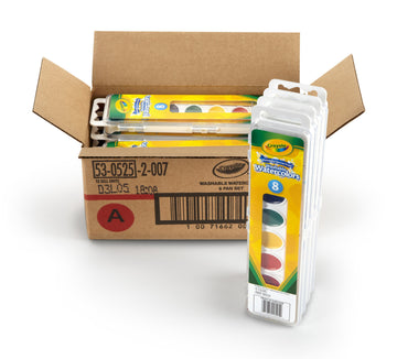 Crayola 8 Pan Set Washable Watercolors,12 Pack, Kids Indoor Activities at Home