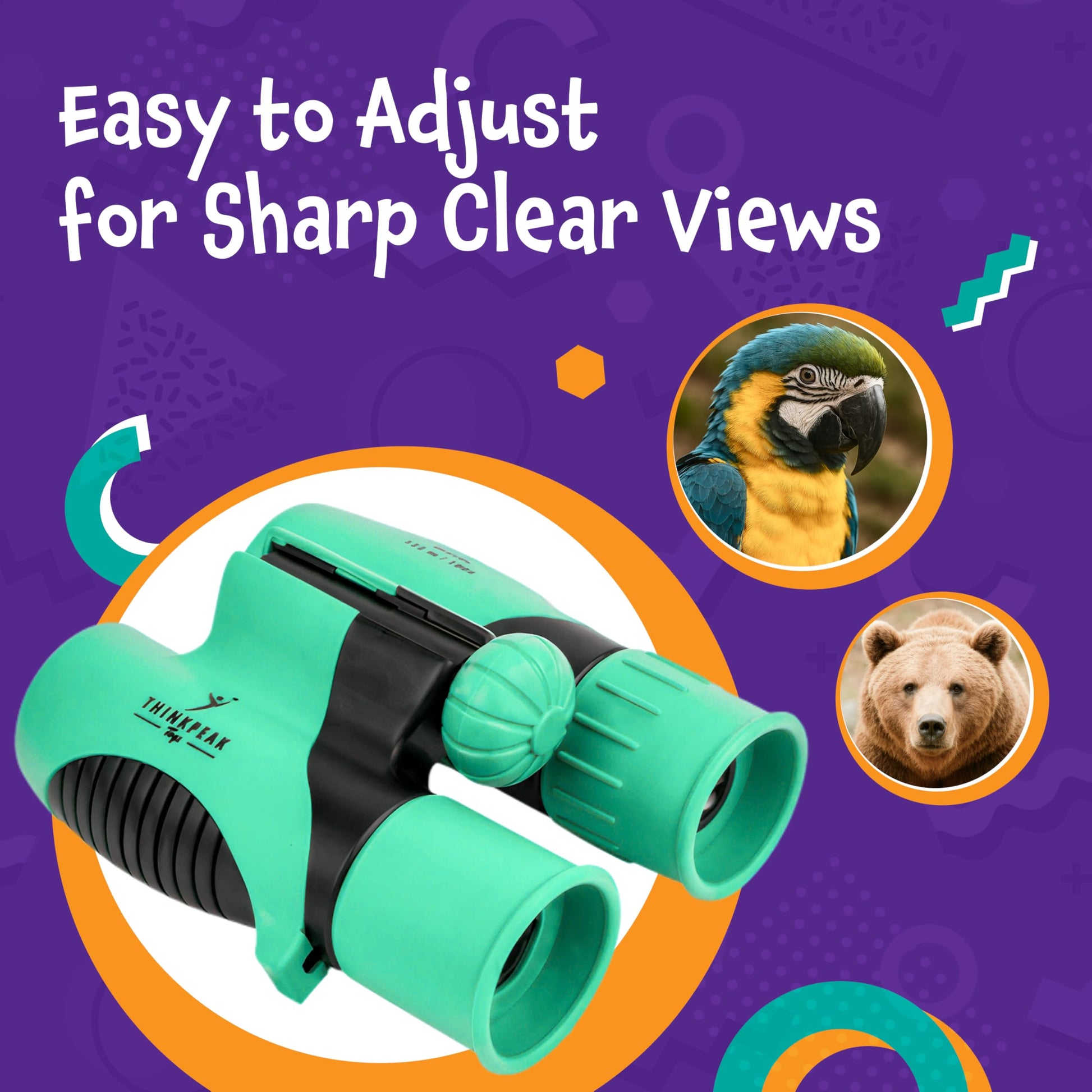 Think Peak Green Binoculars Science Toy for Kids Ages 3-12 Years - Real Compact Outdoor Adventure & STEM Educational Nature Hiking Explorer for Bird