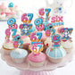 Musaeva 6 7 Birthday Decorations - 36 Pcs 67 Meme Birthday Theme Party Cupcake Toppers Decor, Ice Cream Drip Baseball Cup Cake Toppers Party Supplies