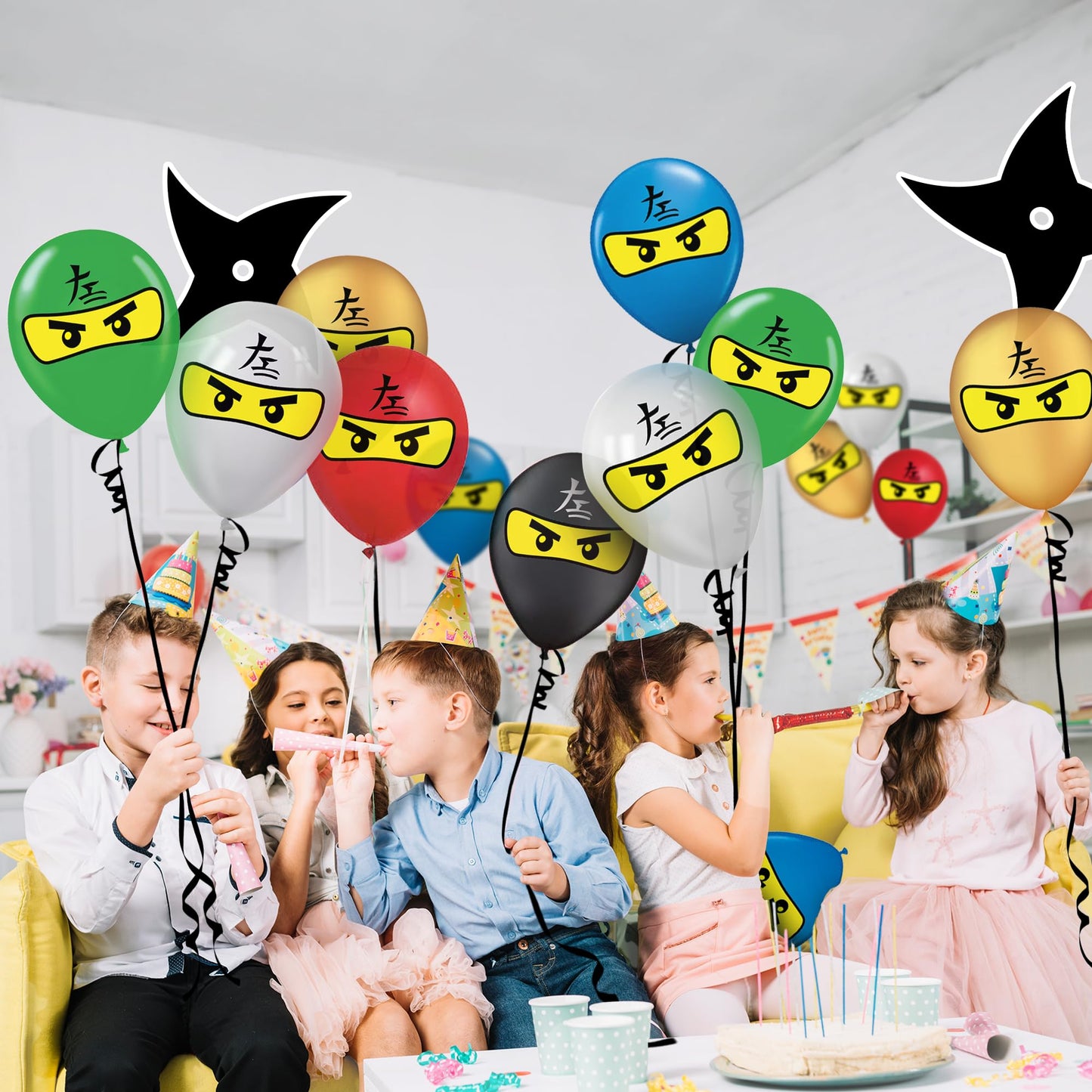 Ninja Superhero 12" Birthday Balloons 30 Pcs Party Decorations Set for Kids