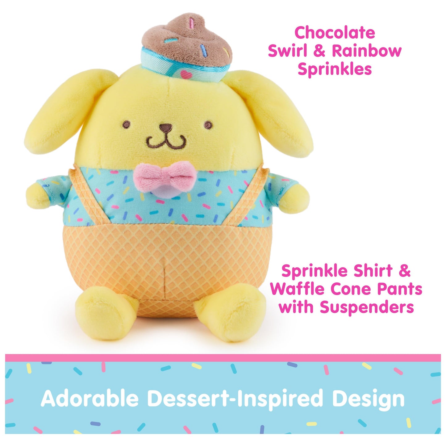 GUND Sanrio Pompompurin Ice Cream 6-Inch Plush Toy for Ages 1+
