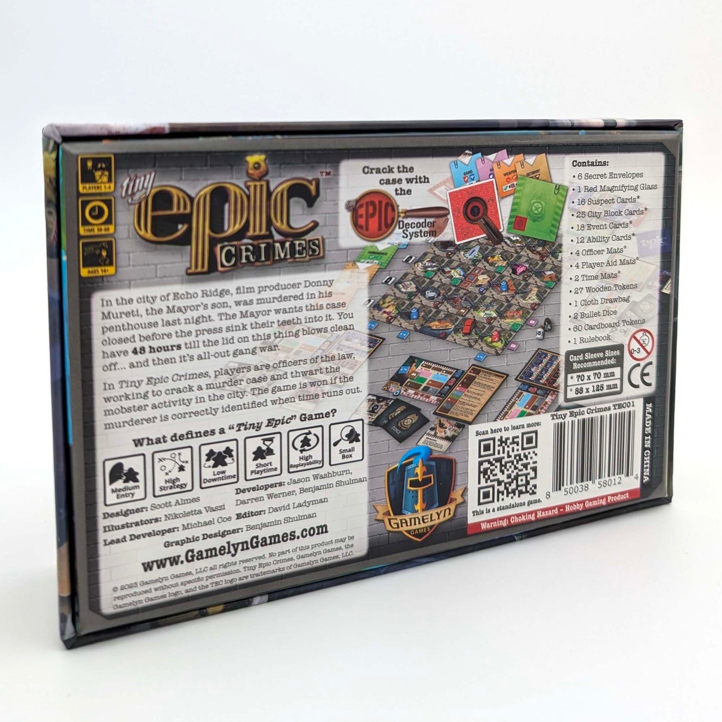 Tiny Epic Crimes | Murder Mystery & Deduction Board Game for Adults & Teens | 1-4 Players, 30-60 Min | Featuring the Decoder System