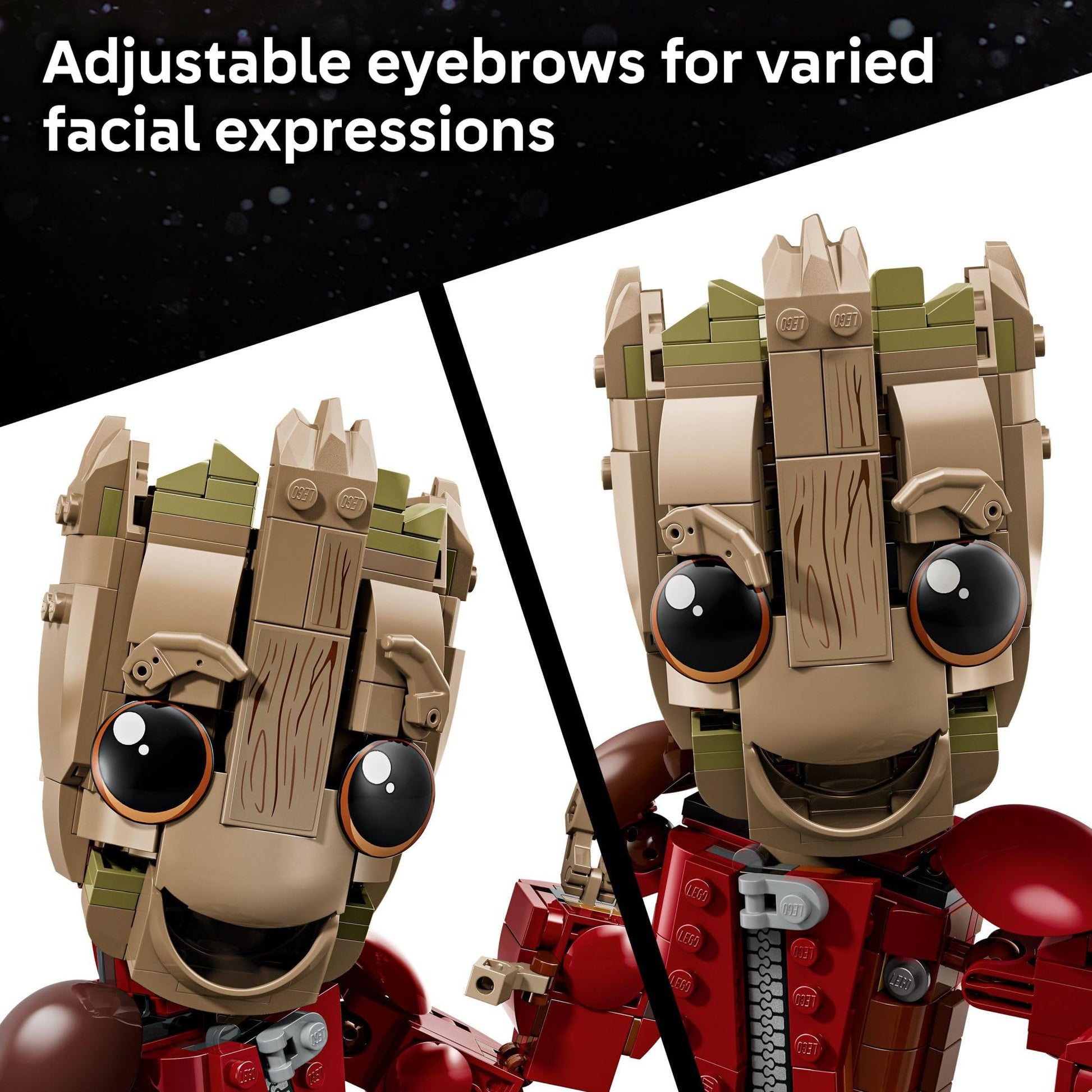 LEGO Marvel Ravager Jumpsuit Groot Building Toy for Boys & Girls, Ages 10+ - Posable Display & Play Figure W/Detonator Device - Gift Idea