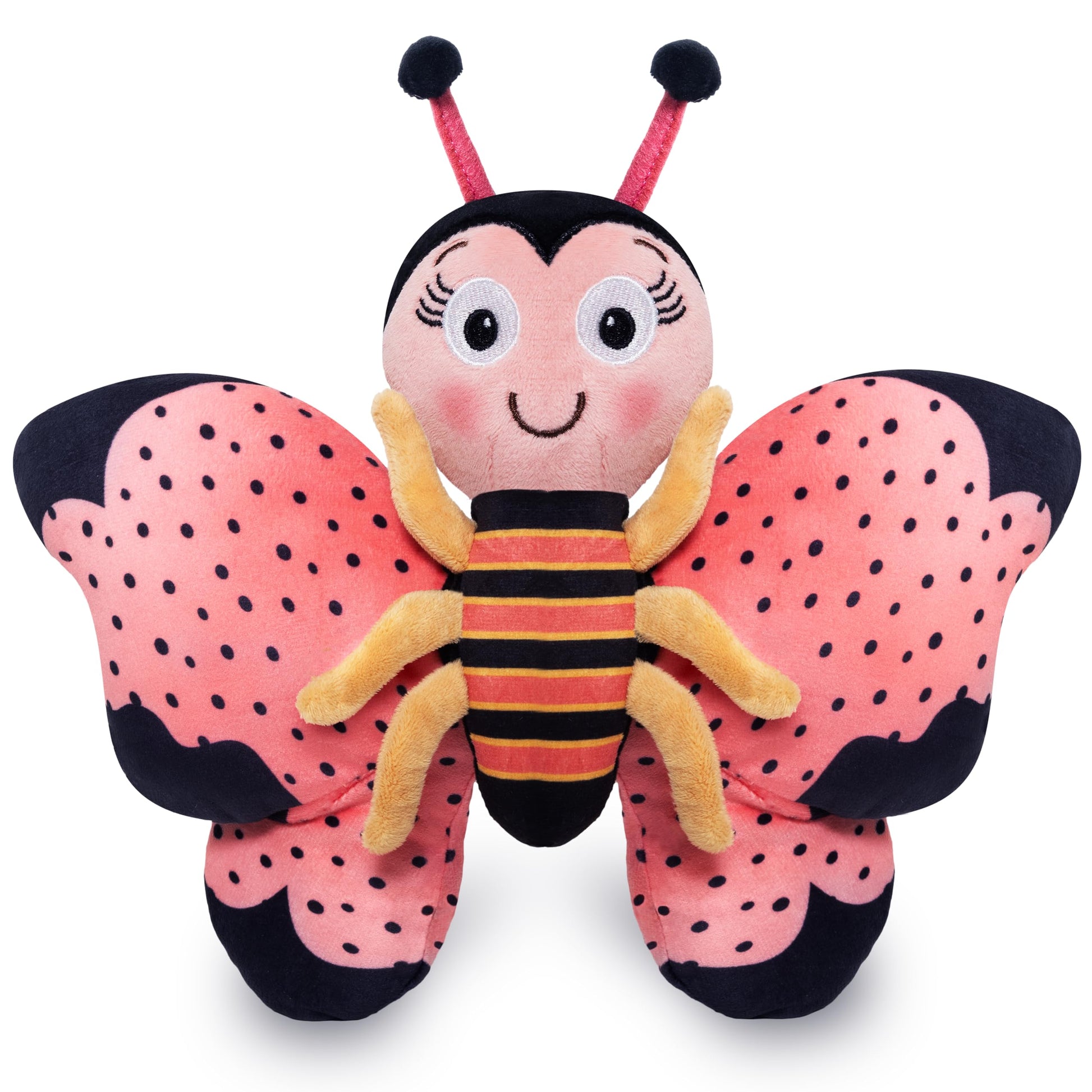 Ms. Butterfly Plush Stuffed Animal and Interactive Toy with Cute, Flappable Wings (12 inches)