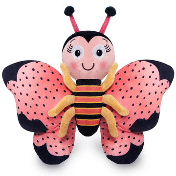 Ms. Butterfly Plush Stuffed Animal and Interactive Toy with Cute, Flappable Wings (12 inches)