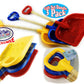 Matty's Toy Stop 28" Heavy Duty Wooden Snow Shovels with Plastic Scoop & Handle for Kids Red, Yellow & Blue Swirl Gift Set Bundle - 3 Pack
