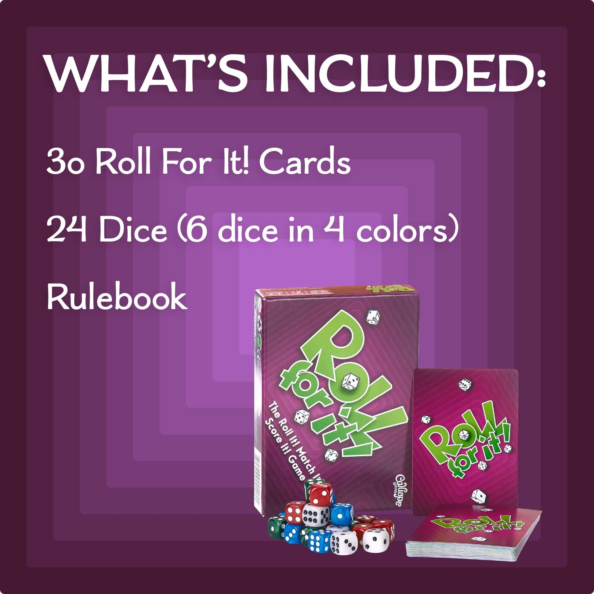 Calliope Roll for It! - Fast Dice Rolling Game of Luck & Strategy for 2-4 Players Ages 8+ | Quick Family Board Game Night Fun - Purple Edition
