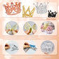44 PCS Grown Cake Decorations 16 PCS Mini Crowns with 24 PCS Butterfly Wall Decors and 4 PCS Birthday Insert Cards for Women Girl Crown Birthday Party