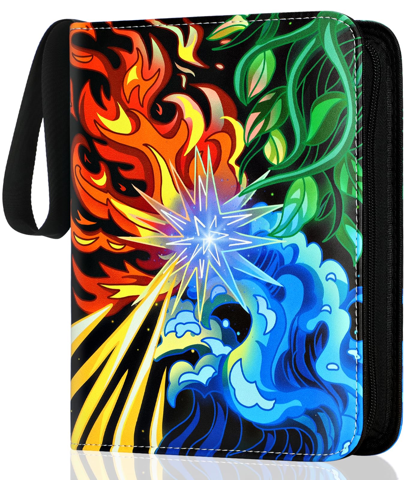Trading Card Binder, 9 Pocket Card Binder for Cards Display and Storage, Card Holder with 50 Removable Sleeves, Zipper Card Ablum Book Case for