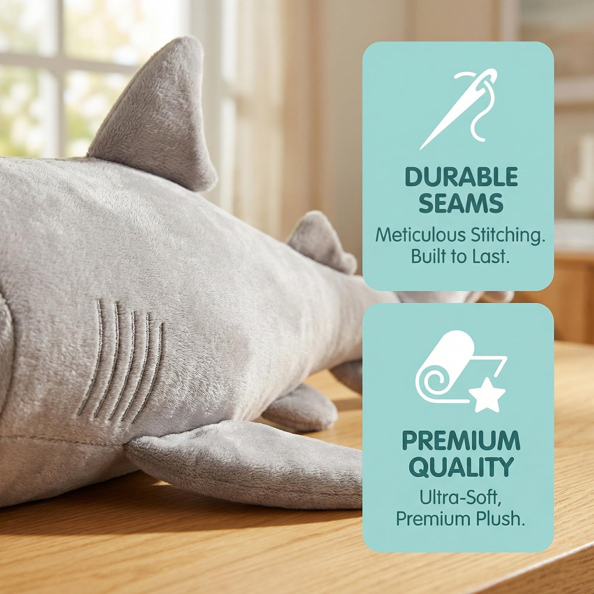 ZHONGXIN MADE Simulation Goblin Shark Plush Toy - 26.5" Lifelike Grey Goblin Shark Stuffed Toy, Super Soft Realistic Ocean Sea Creatures Plush Toy
