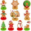 10 Pieces Christmas Gingerbread Man Party Ornaments Decorations Merry Xmas Gingerbread Man Snowflake Snowman Party Honeycomb Centerpieces Christmas