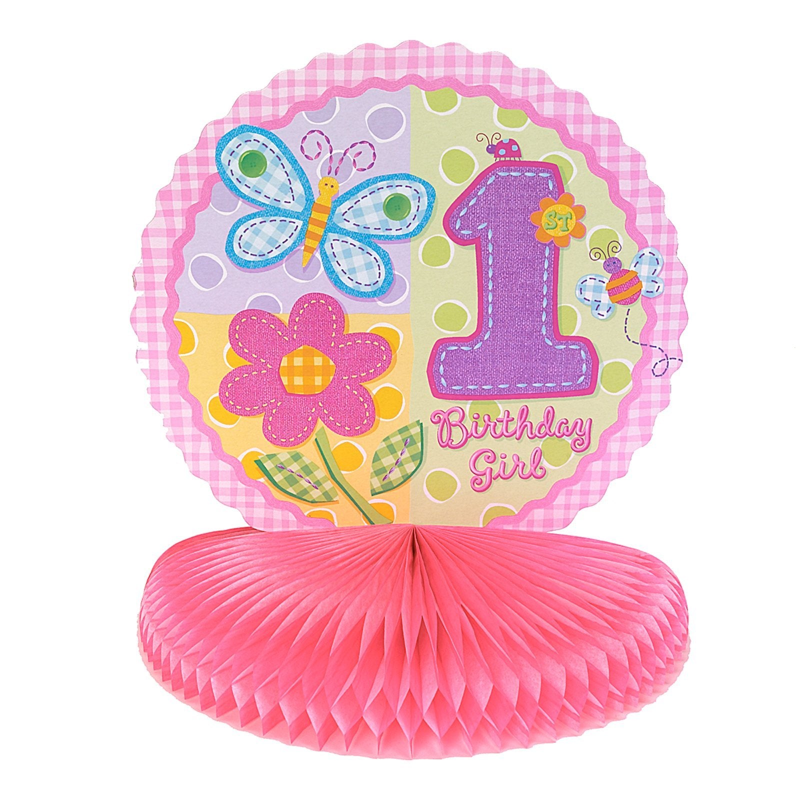 Hugs and Stitches Girl Honeycomb Centerpiece