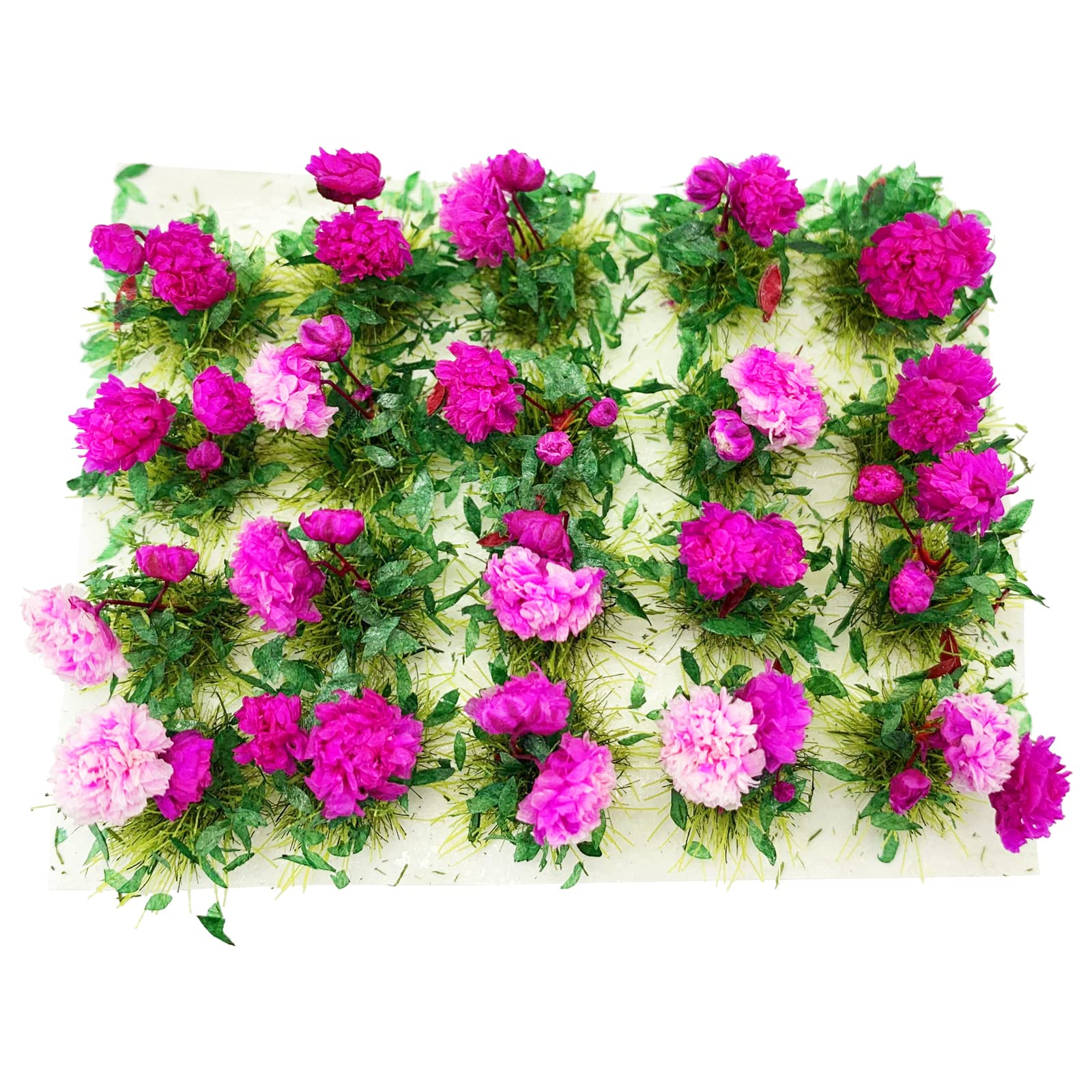 20Pcs Miniature Flower Cluster Grass Flower Tufts for Mini Dollhouse Fairy Garden Railway Simulated Static Scenery Micro Landscape Model (Rose)