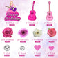 18 PCS Music Cake Toppers Pink Birthday Cake Topper and Guitar Flower Cake Topper for Music Birthday Decorations Supplies