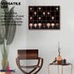 DECOMIL Shot Glass Display Case for Wall & Free Standing with Holder for 28 Tall Shot Glasses, Solid Wood Rack Without Door
