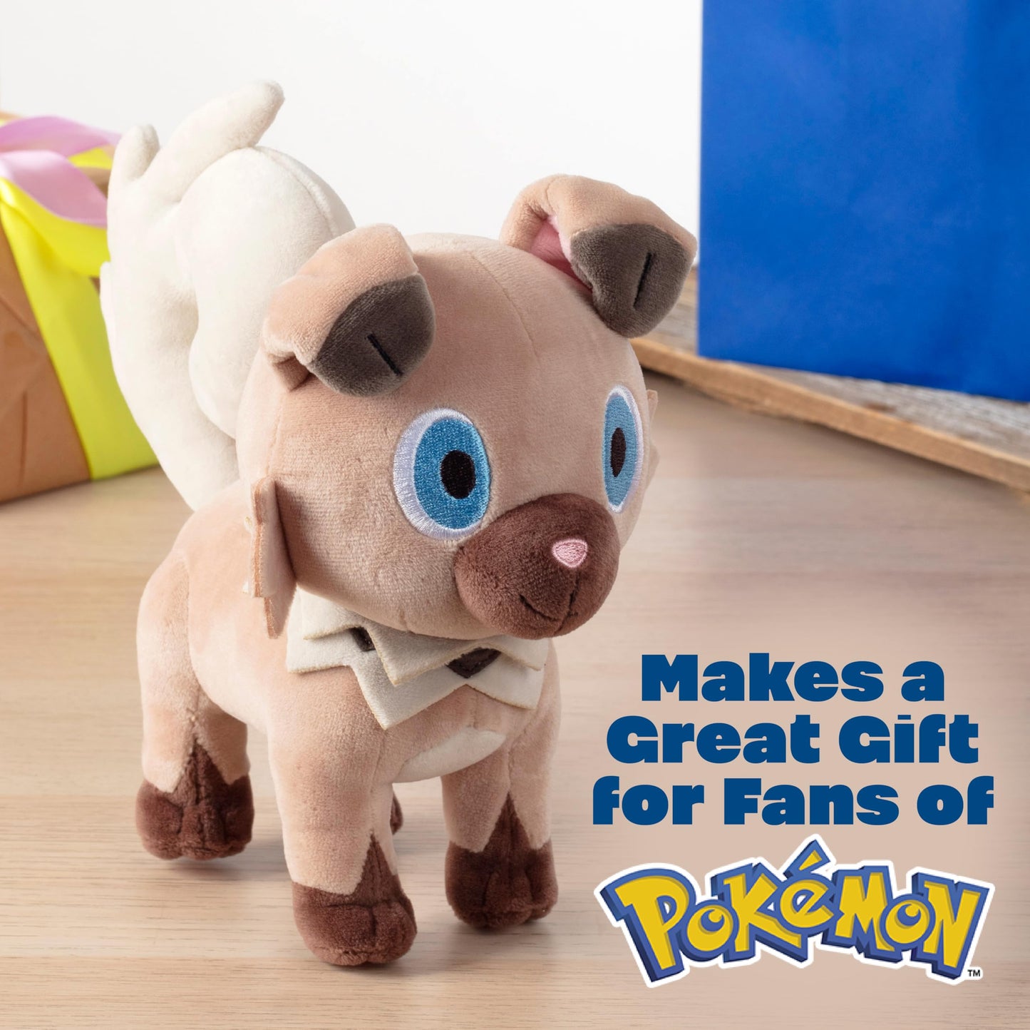 Pokémon 8" Rockruff Plush - Officially Licensed - Generation 7 Sun and Moon Figure - Authentic Soft Stuffed Animal Dog Toy - Gift for Kids, Boys