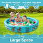 Dinosaur Inflatable Kiddie Pool, Blow Up 3-Ring Round Baby Play Center for Inside or Outdoor, Toddler Ball Pit/Fishing/Toys - 57'x15'