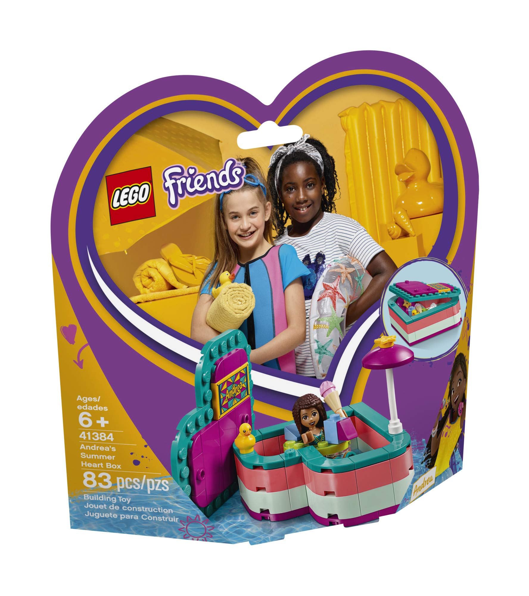 LEGO Friends Andrea’s Summer Heart Box 41384 Building Kit, New 2019 (83 Pieces)