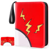 GOROMA Card Binder 4-Pockets, 400 Pockets Card Holder with 50 Removable Sleeves, Trading Card Collector Zipper Album Holder, Red