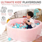 ZYSMALAT Baby Ball Pit - Premium Velvet Memory Foam Ball Pit for Toddlers 1-3 and Babies - Large Pink Flower Baby Ballpit - Indoor Soft Play Equipment