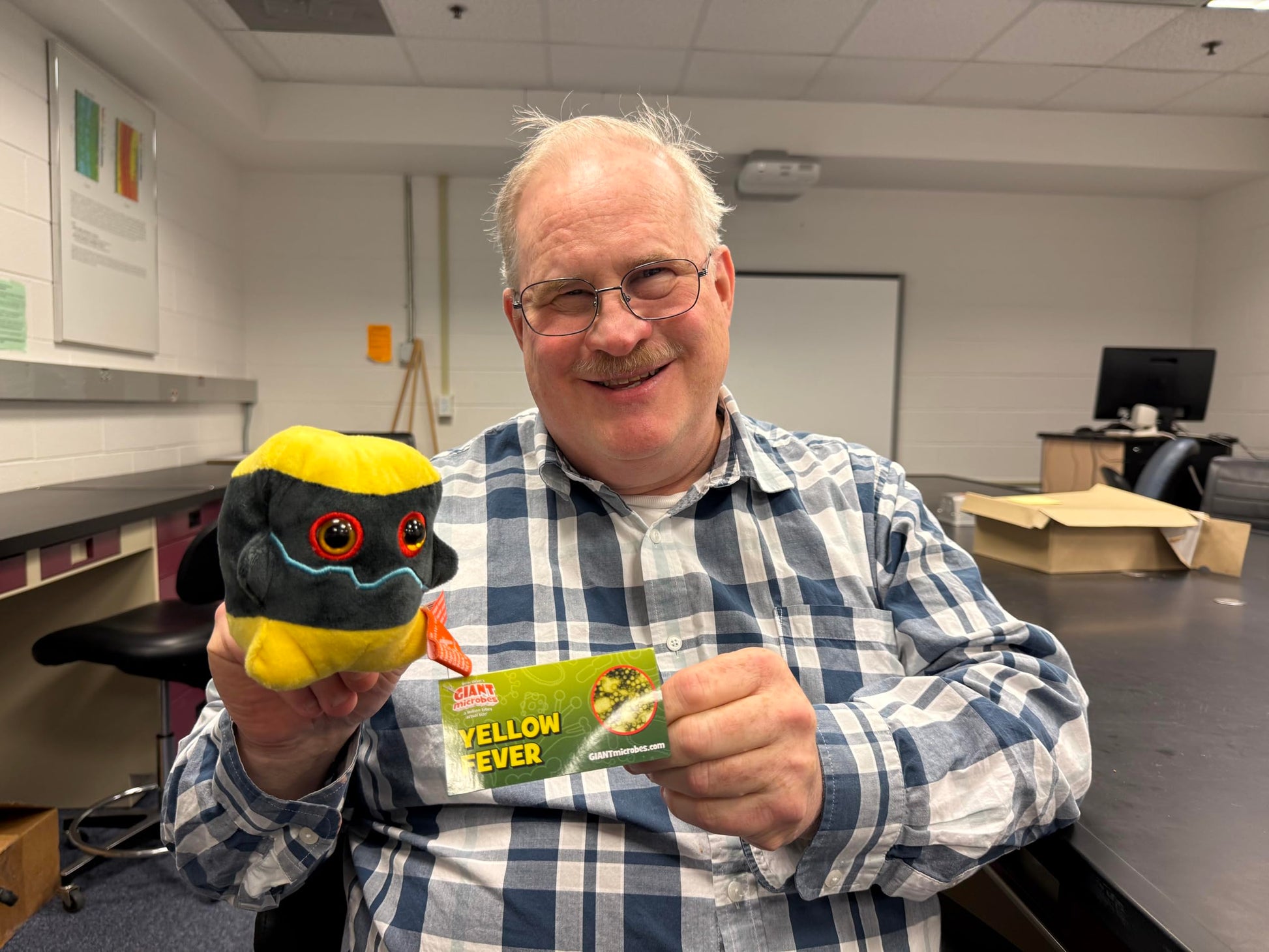 GIANTmicrobes Yellow Fever Plush - Learn About Tropical Medicine and Mosquito borne Illnesses with this Educational Gift for Friends, Scientists