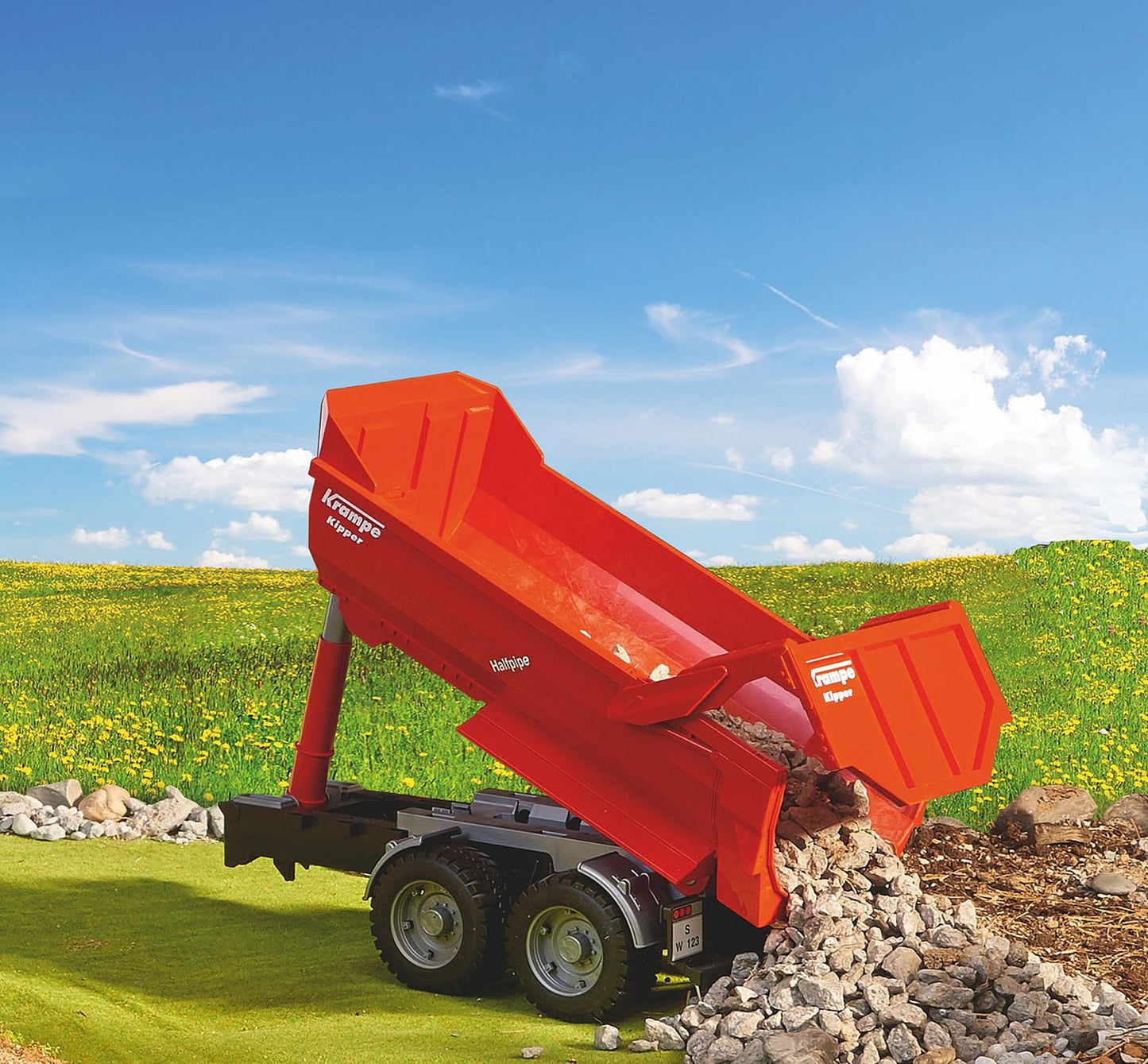 Bruder 02225 Krampe Tandem Halfpipe Tipping Trailer