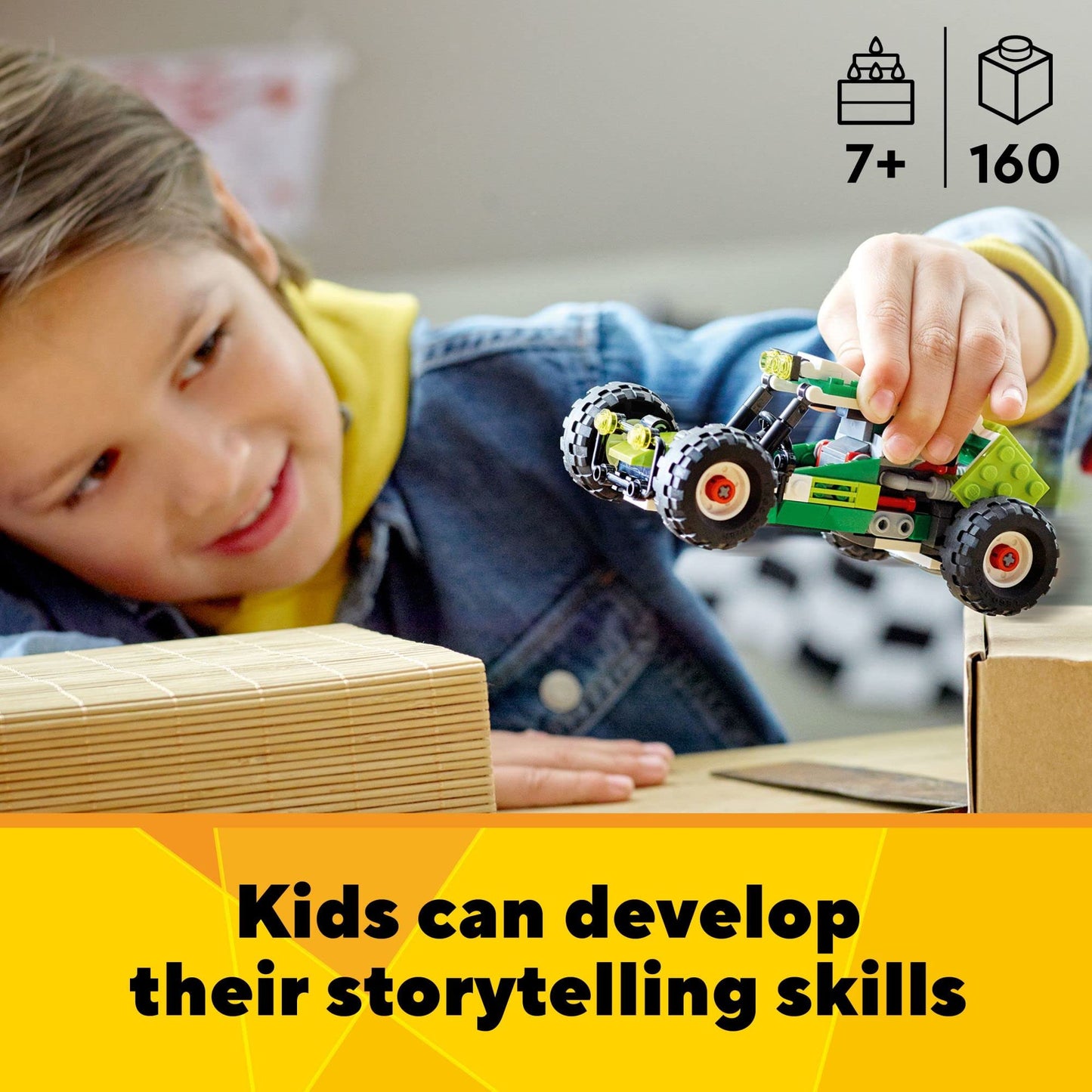 LEGO Creator 3 in 1 Off-Road Buggy, Transforms to 3 Different Construction Vehicles from Skid Loader Digger to ATV Car Toy to Off-Roader, Construction