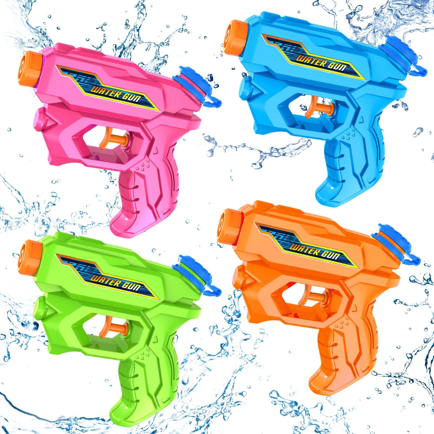 Water Guns for Kids, 4 Pack Mini Squirt Guns Long Range Water Gun Pistol