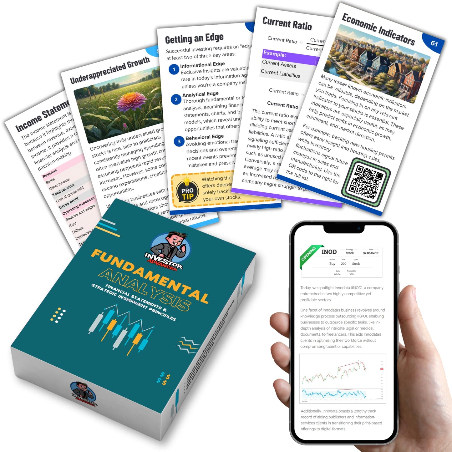 Premium Fundamental Analysis Flash Cards - Master Financial Statements, Valuation Metrics, and Key Ratios to Analyze Stocks Like a Pro! Unlock Secret