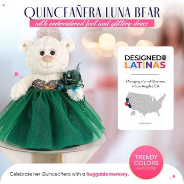 KINNEX COLLECTIONS SINCE 1997 20" Quince Anos Quinceanera Last Doll Teddy Bear with Dress (Centerpiece) ~ ARC16831-7 (Burgundy)