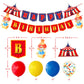 Circus Carnival Party Decorations Happy Birthday Banner Carnival Theme Balloons Circus Themed Tablecloth for Carnival Circus Birthday Party Supplies