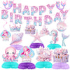 Mermaid Birthday Decorations Mermaid Birthday Party Supplies Banner Hanging Swirls Honeycomb Centerpiece for Girls Mermaid Party Decorations