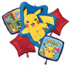 Anagram Pokémon Foil Balloon Bouquet 5 Piece Set - Perfect for Kids’ Birthdays and Themed Parties