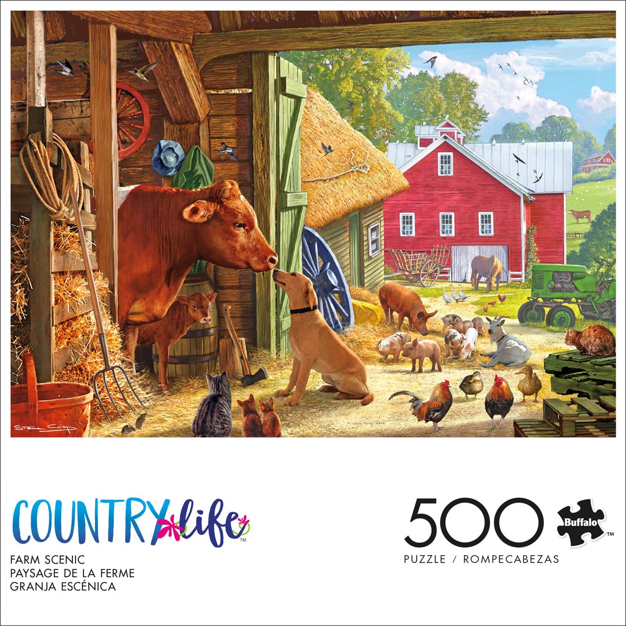 Buffalo Games - Farm Scenic - 500 Piece Jigsaw Puzzle for Adults